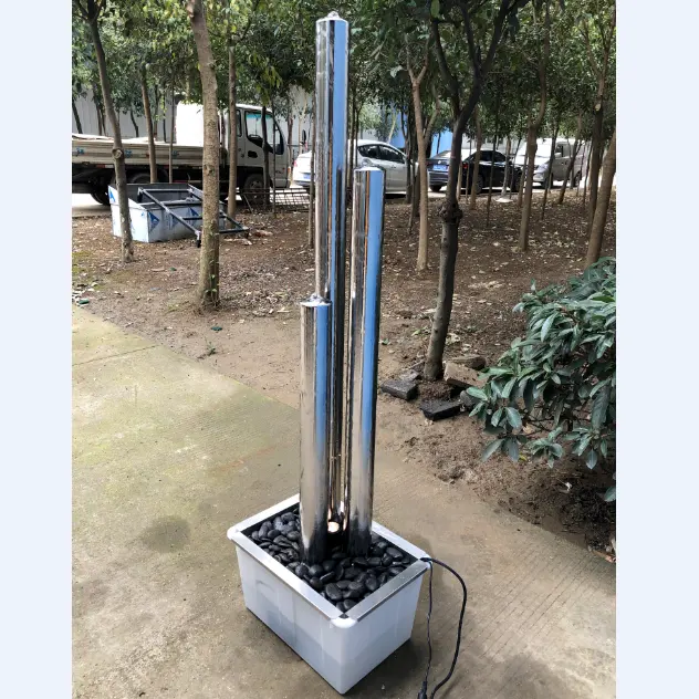 Outdoor Water Fountain Garden Ornaments Stainless Steel Water Feature Customized Fountain Systems