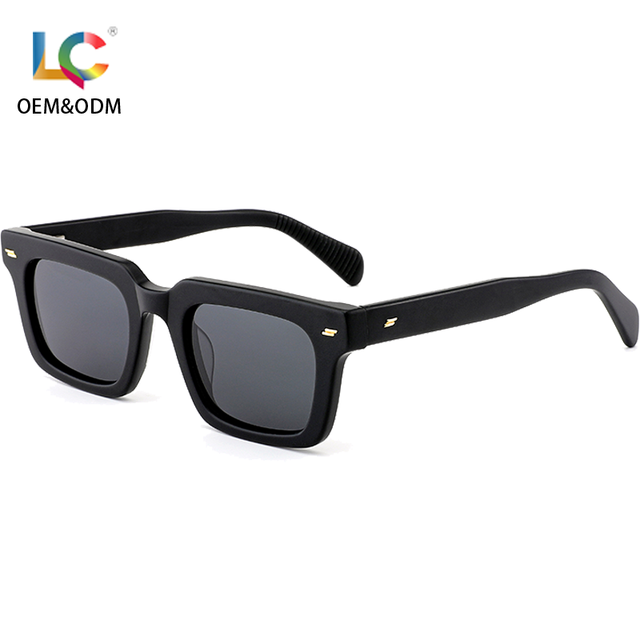 LC New Fashion Polarized Glass Sunglasses UV 400 With Vintage Acetate Retro Frame Famous Brand Designer Eyewear for Men Women