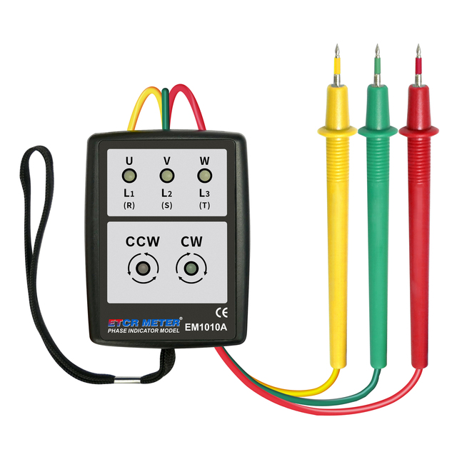 ETCR EM1010A Contact-Type 200V-480V AC 20-400Hz Phase Sequence Meter Contact-Type Phase Sequence Meter