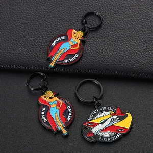 Custom Soft Enamel Metal Girl Sexy Lady Keychain