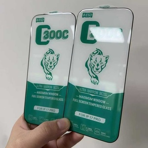 ฟิล์มกระจกนิรภัยแบบใสเต็มจอ ขอบเล็กพิเศษ ป้องกันฝุ่น ESD รูปทรงโค้งขนาดใหญ่ 300C หนา 0.55 มม. สำหรับ <span class=keywords><strong>iPhone</strong></span> 17 18 Pro Max - Product Image 2