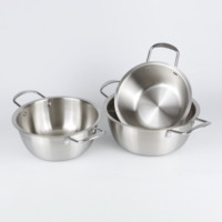 Wok classique en acier inoxydable 24cm ensemble de marmites à soupe ramen coréennes pour le camping en plein air nouilles instantanées fruits de mer stock de cuisson en métal