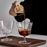 Verres à cocktail en cristal et verres à vin faits à la main, design rétro européen, option de logo personnalisé pour les fêtes