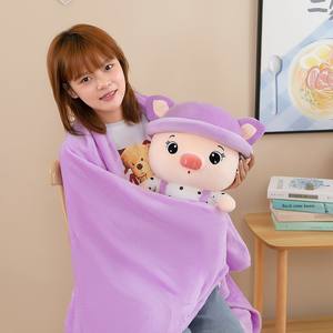 Pluche Speelgoed Varkenspop Cartoon Airconditioner 2-In-1 Kussendeken Kindercadeau - Product Image 2