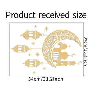 Lampadario da <span class=keywords><strong>parete</strong></span> moderno in PVC con Design <span class=keywords><strong>a</strong></span> stella della luna per decorazioni per la casa musulmana per matrimoni di Ramadan medio-orientali - Product Image 6