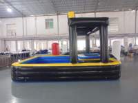 Bar gonflable noir et jaune avec enseigne BAR, comptoir de bar intégré pour piscine et fête estivale en extérieur