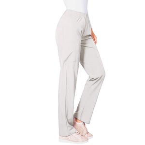 Women's Cargo Pants Solid Color Elastic Waist Mid Rise Breathable Work Trousers For Hospital Clinic Nurse Doctor Wear - Product Image 2