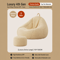 Fauteuil de jeu inclinable confortable et rembourré avec pouf rond