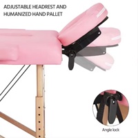 Lit de massage de beauté portable pliable à prix avantageux, style moderne, lit en bois réglable pour les soins du visage, les salons de beauté