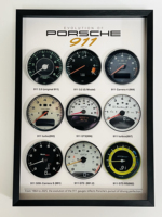 Cadre photo d'évolution de la voiture 911, cadre de décoration pour les fans de voitures, histoire de l'évolution du tableau de bord classique