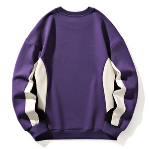 Spring and autumn men's plus-size round neck sweater fashion color <b>matching</b> pullovers to increase trend of <b>long</b>-sleeved sports - Product Image 2