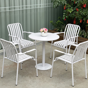 Ensemble de mobilier de restaurant en aluminium de gros Decoout Tables et chaises de café en métal de style moderne pour l'extérieur - Product Image 3