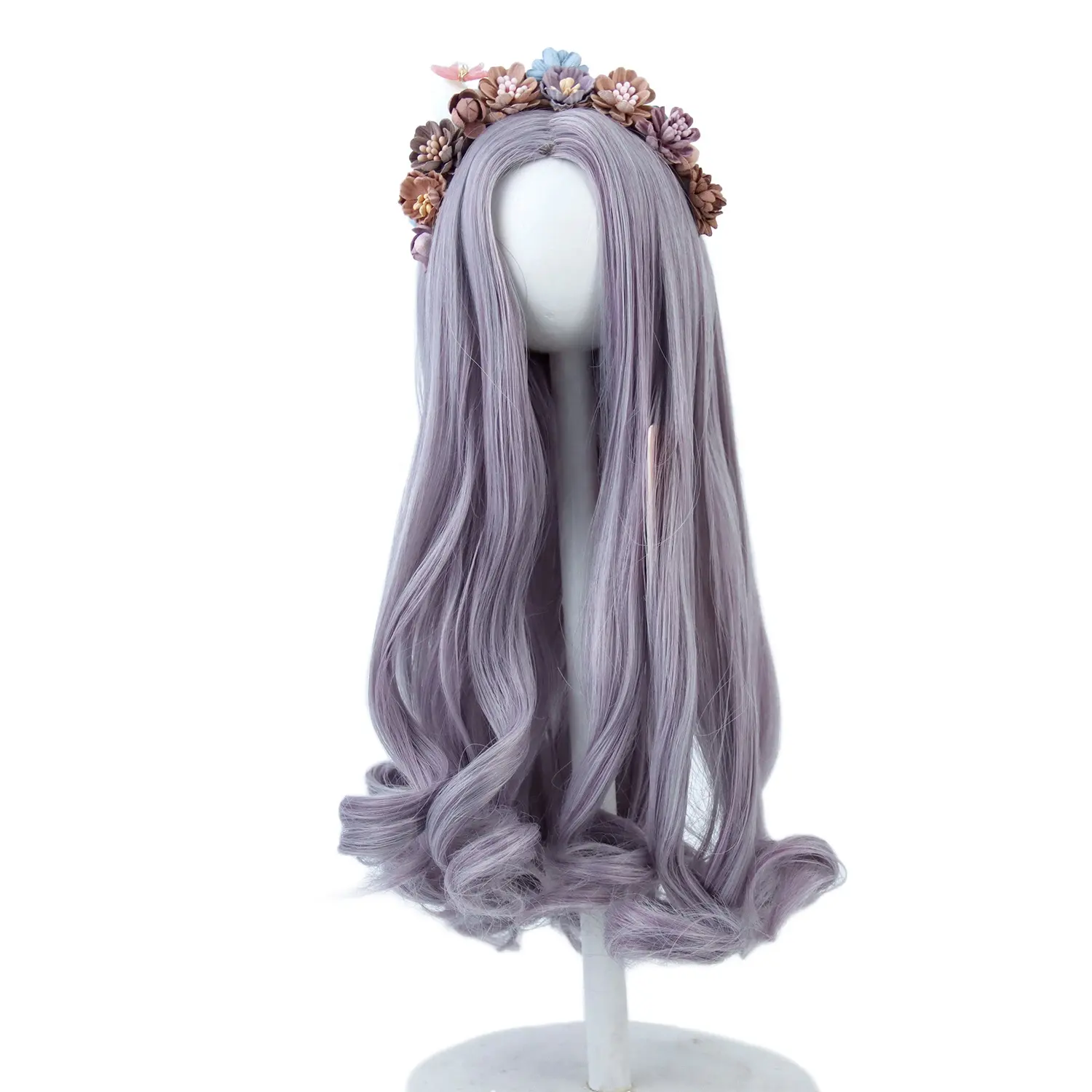 Diskon pabrik 1/6 untuk Wig mainan boneka, gaya rambut keriting panjang sutra suhu tinggi, Bjd/ob11 untuk gaya Wig boneka