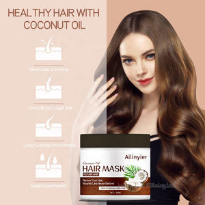 OEMオーガニックココナッツオイルヘアマスクケラチンディープコンディショニングトリートメントドライダメージヘア用自然抽出物修理用 - Product Image 5