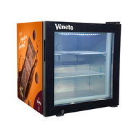 Congélateur vertical miniature Meisda SD55 pour crème glacée, refroidissement par compresseur, porte coulissante électrique, double tension, dégivrage manuel
