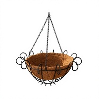 Prix d'usine – Pots suspendus en fil métallique de 8 pouces avec revêtement en coco pour plantes d'intérieur, pots à fleurs suspendus pour balustrades