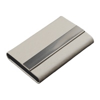 Dompet Kartu Kredit Bisnis Pria, cetak kartu PU Stainless Steel, pemegang kartu, penghalang Laser, kustom, Logo OEM, jumlah besar
