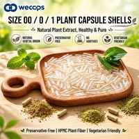 Capsules végétales HPMC vides Wecaps, taille 00, 0, 1, capsules végétales dures transparentes pour compléments alimentaires