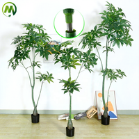 Prix de gros : Plante décorative de Noël festive, Bonsaï artificiel en pot en plastique, Arbre à monnaie Pachira Aquatica