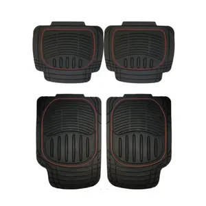 High Quality Universal All Weather Anti-Slip Waterproof Black PVC Full Set 4PCS Car Floor Mats