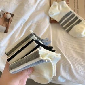 Men's Short Socks Jacquard Knit Medium Thickness Anti-Bacterial Spring Summer Low Cut Boat Socks - Product Image 2