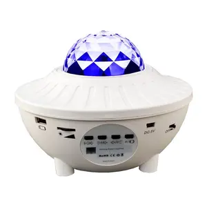 rgbw colors changeable music starry sky light projector in white shell