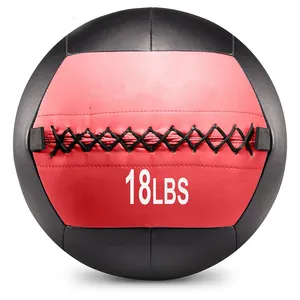 Logo personalizzato 2lb 20lb peso Gynm attrezzature allenamento esercizio Fitness Power Training Pu Leather Medicine Wall Ball