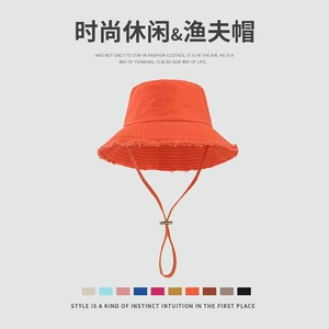 Women's Washed Bucket Hat Pink Sun Protection Wide Brim Canvas Fisherman Hat - Product Image 3