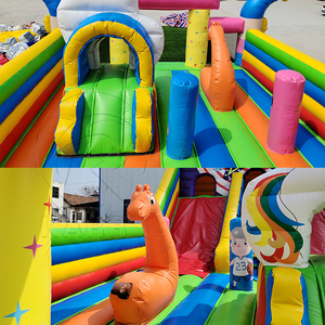 Château gonflable coloré sur le thème des clowns avec toboggan et motifs animaux pour les fêtes d'anniversaire des enfants, les événements de jeux <span class=keywords><strong>en</strong></span> plein air - Product Image 6