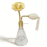 Flacon en verre transparent de 90 ml en forme de fleur, double couche, pour échantillons de parfum et de café, avec bouchon à air comprimé