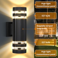 Lámparas de Pared LED/Apliques de Pared para Exterior Patio Escalera, Impermeables IP44, E27, con Fuente de Luz Cálida Incluida, Iluminación Ascendente y Descendente