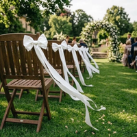 Rubans de chaise en satin élégants pour décoration de chaise d'extérieur romantique, pour mariage, banquet, fête