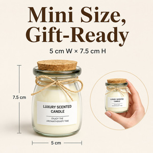 Velas aromáticas de soja a granel en mini tarros neutros con tapa de corcho y cordel de yute, ideales para decoración del hogar, ventanales, casas de campo y granjas. - Product Image 2
