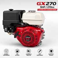 Moteur à essence Scdc Original Honda GX270 4 temps 9 CV 270cc OHV pour pompe à eau, générateur, équipement agricole