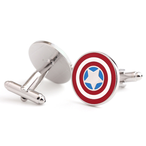 Bán Buôn Tùy Chỉnh Phong Cách Mới Captain America Cufflink Siêu Anh Hùng Vòng Năm Cánh Sao Pháp Áo Sơ Mi Phù Hợp Với Khuy Măng Sét - Product Image 3