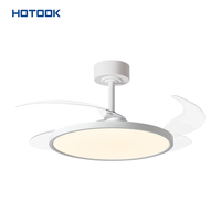 Smart 220V Acrylique LED Haut-Parleur Ventilateur de Plafond avec Lumière et Télécommande Moderne Invisible Ventilateur de Plafond pour Chambre Salon