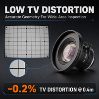 Objectif de vision industrielle professionnel 8 mm 25 MP, monture C 1,1 pouce, pour inspection SMT, défauts optiques de surface automatisés sur PCB en laboratoire
