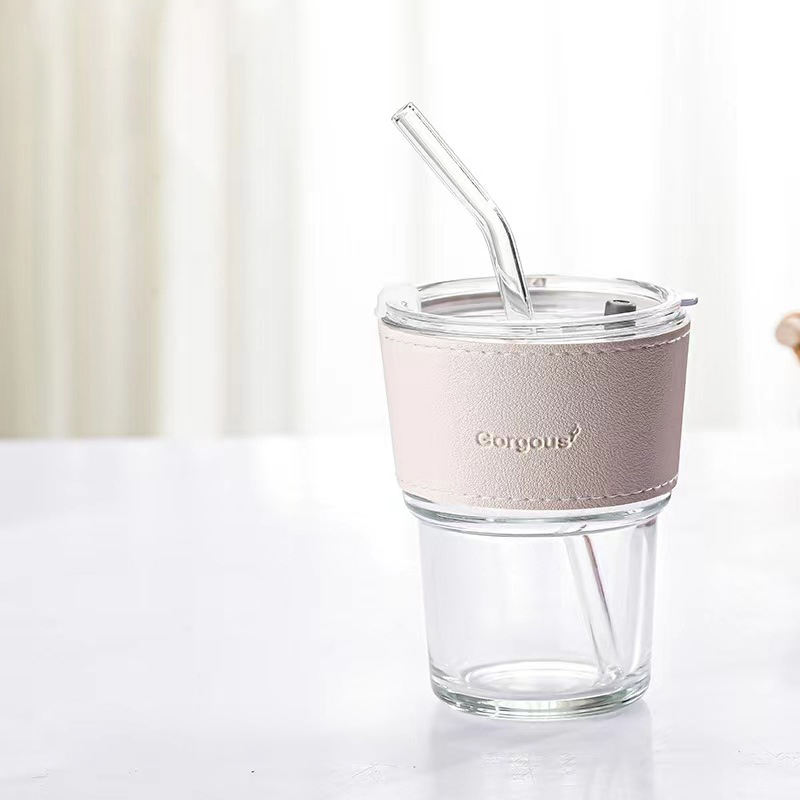 ใส (ถ้วยเดียว + ฝา + ฟาง + ปลอกถ้วย)