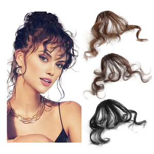Venta al por mayor <span class=keywords><strong>de</strong></span> <span class=keywords><strong>cabello</strong></span> humano francés aire tenue Clip en <span class=keywords><strong>flequillo</strong></span> extensión <span class=keywords><strong>de</strong></span> <span class=keywords><strong>cabello</strong></span> falso onda <span class=keywords><strong>Natural</strong></span> <span class=keywords><strong>flequillo</strong></span> largo y rizado - Product Image 1