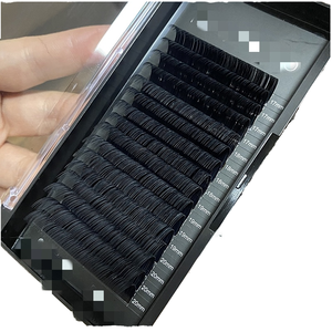 Bandeja de Extensiones de Pestañas de Seda de Cachemira Individuales, Color Negro Mate, Volumen, Marca Privada, Hechas a Mano en Vietnam, Curvatura CC, Naturales y Largas - Product Image 4