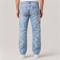 XUCHANG Fabricant OEM de jeans en denim de coton à jambe droite pour hommes, de haute qualité, style streetwear, avec logo personnalisé et impression laser.