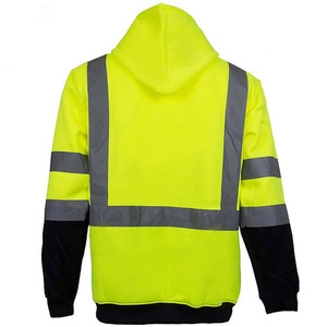 Pull à capuche personnalisé en tricot polaire 11.2oz avec fermeture éclair, réfléchissant et résistant aux flammes, soudage FR, haute Vis - Product Image 2