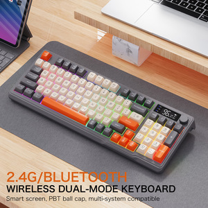 คีย์บอร์ดเกมมิ่งไร้สายแบบกลไก FreeWolf M96 รุ่นมืออาชีพ โหมดคู่ ไฟแบ็คไลท์ LED ปุ่มมัลติมีเดีย รองรับการใช้งานหลายอุปกรณ์ 96 ปุ่ม - Product Image 6