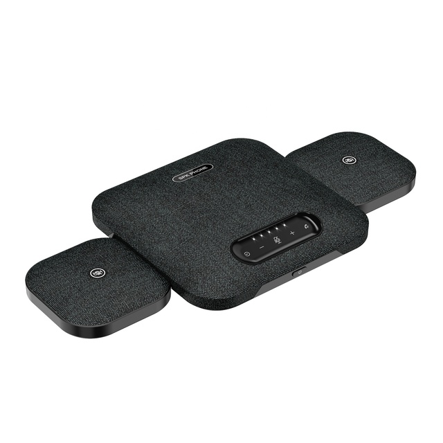 Wireless Conference Microphone System POD7 with 2 Extension Mics Audio Equipment with Sound System for Conference Room