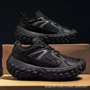 Zapatillas Chunky Vintage Desgastadas para Hombre, con Suela de Neumático que Aumenta la Altura, Estilo Rocker, Calzado Casual Urbano, Zapatos de Papá - Product Image 3