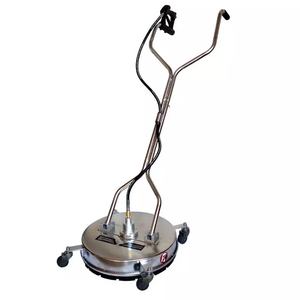 15 Inch RVS Oppervlaktereiniger voor hogedrukreiniger bevestiging met 4 wielen 4000 PSI, 1/4 inch snelkoppeling, Power Washer met 2 verlengstaf Flat Surface Cleaner