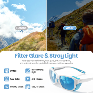 Lunettes de soleil de sport personnalisables avec monture TR90, verres TAC, protection UV400, pour le tennis, la course, la randonnée, avec protections latérales, lunettes de sécurité - Product Image 4