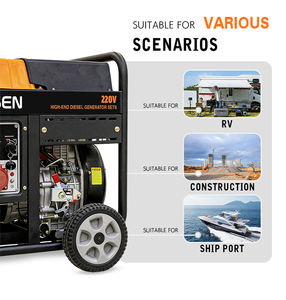 SELOSEN ポータブル強力発電機モーター 3kW 5kW 6kw 7kw 8kw パワーディーゼル発電機 6KW ディーゼル発電機 12.5L大型タンク付き - Product Image 2