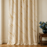 Rideaux occultants à 100 % en polyester, imprimé marbré doré métallisé, à œillets, 137x260cm, vente en gros