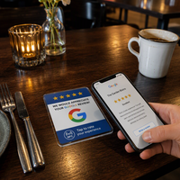Plaque autocollante NFC NTAG213 en acrylique 120 mm, fréquence 860-960 MHz pour avis Google, Tap-to-Scan, commande de code QR, passive